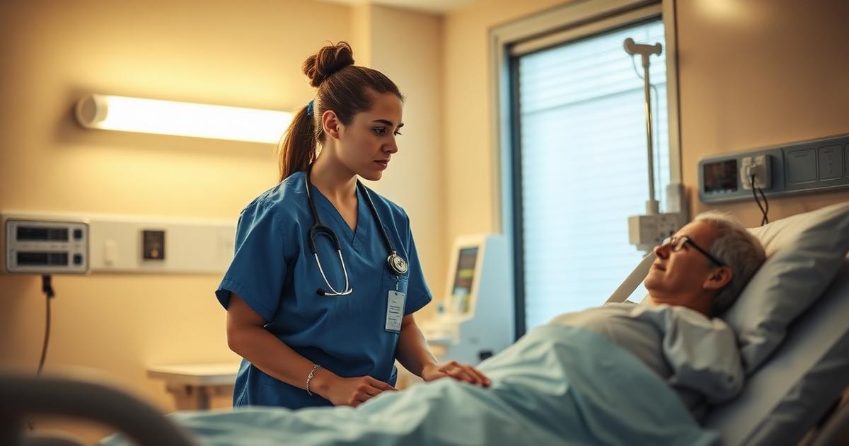 Nurse using clinical judgment at a bedside monitoring a patient