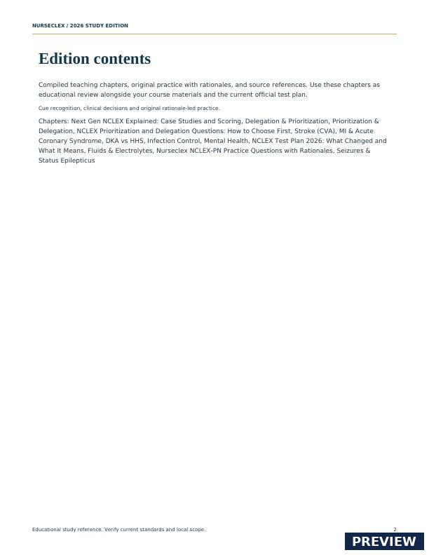 The Clinical Judgment & Prioritization Matrix - Contents