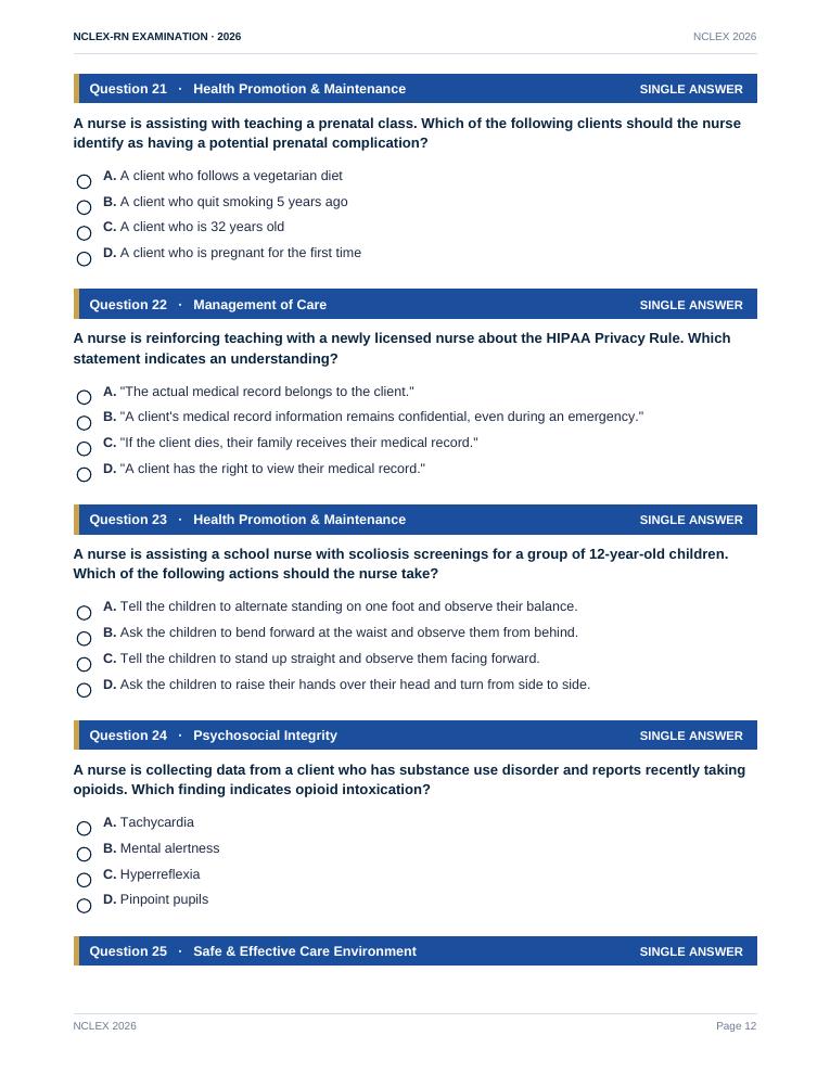 HESI Exit Study Question Bank (RN) - Page 12