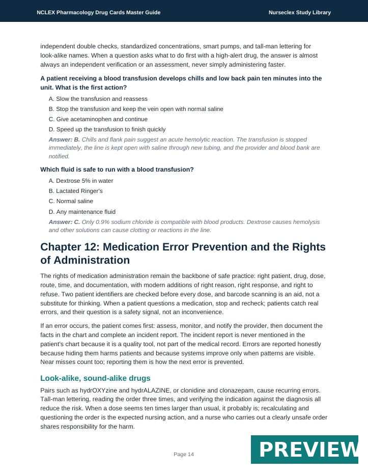 NCLEX Pharmacology Drug Cards Master Guide - Page 14