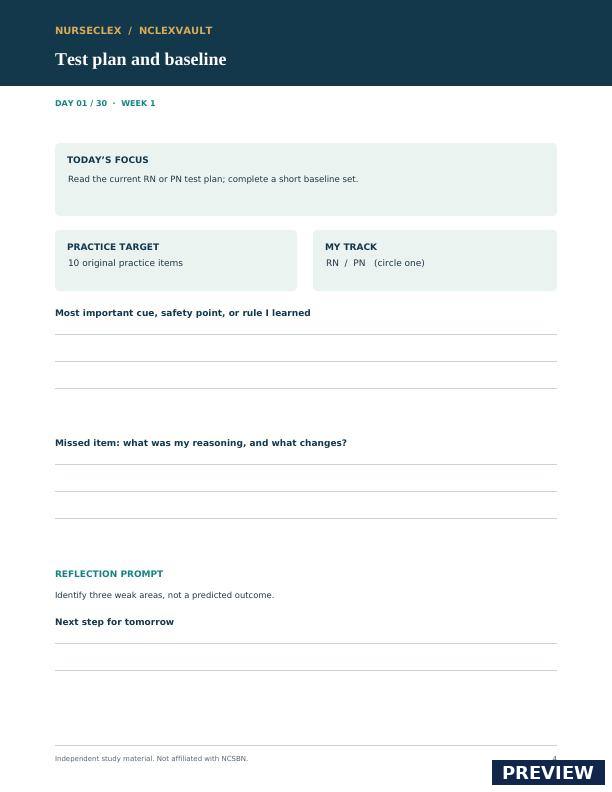 Nurseclex 30-Day NCLEX Study Calendar - Page 4